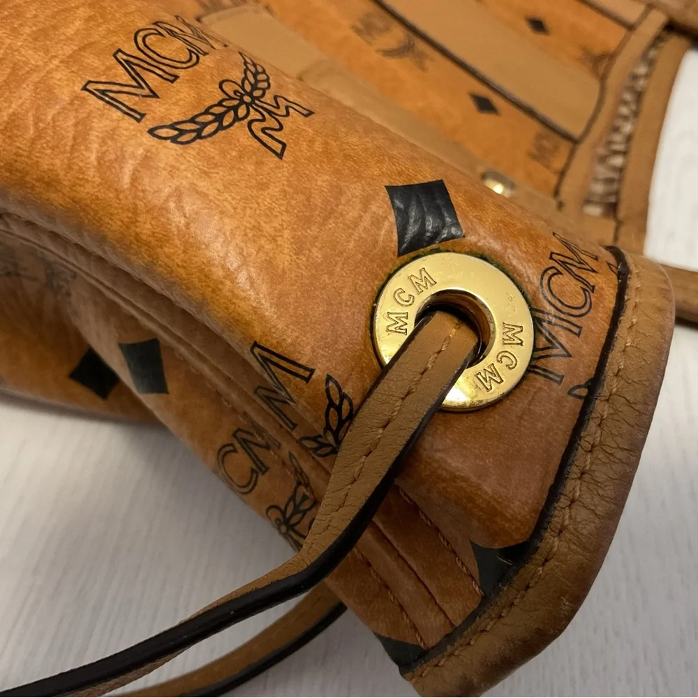 MCM Cognac Visetos Tote Bag - Picture 7 of 16